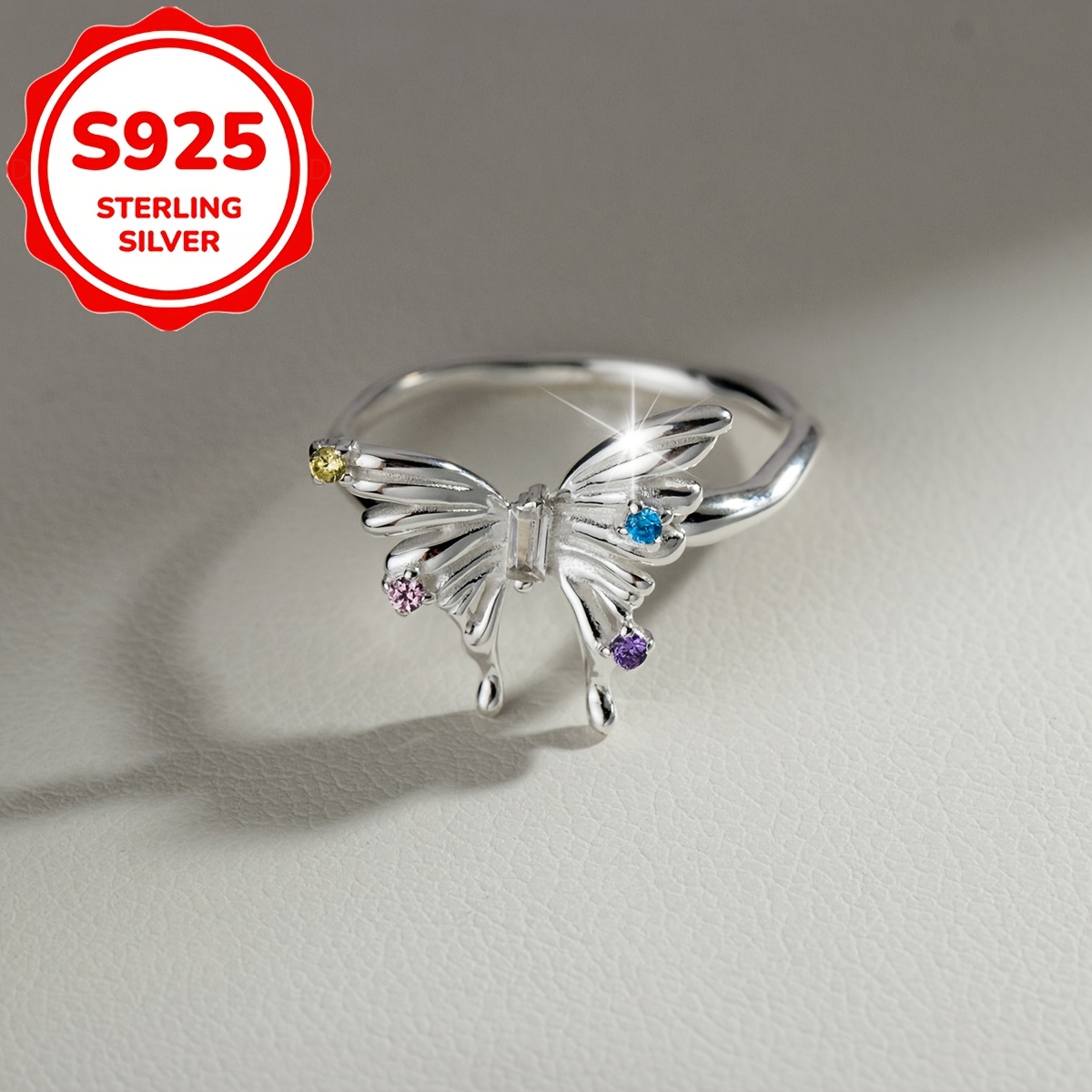 Women's 3D Butterfly Ring, Exquisite Synthetic Zirconia